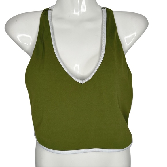 aerie Tops - 👛 OFFLINE by Aerie | Green V Neck Racerback Crop Sports Tank Large